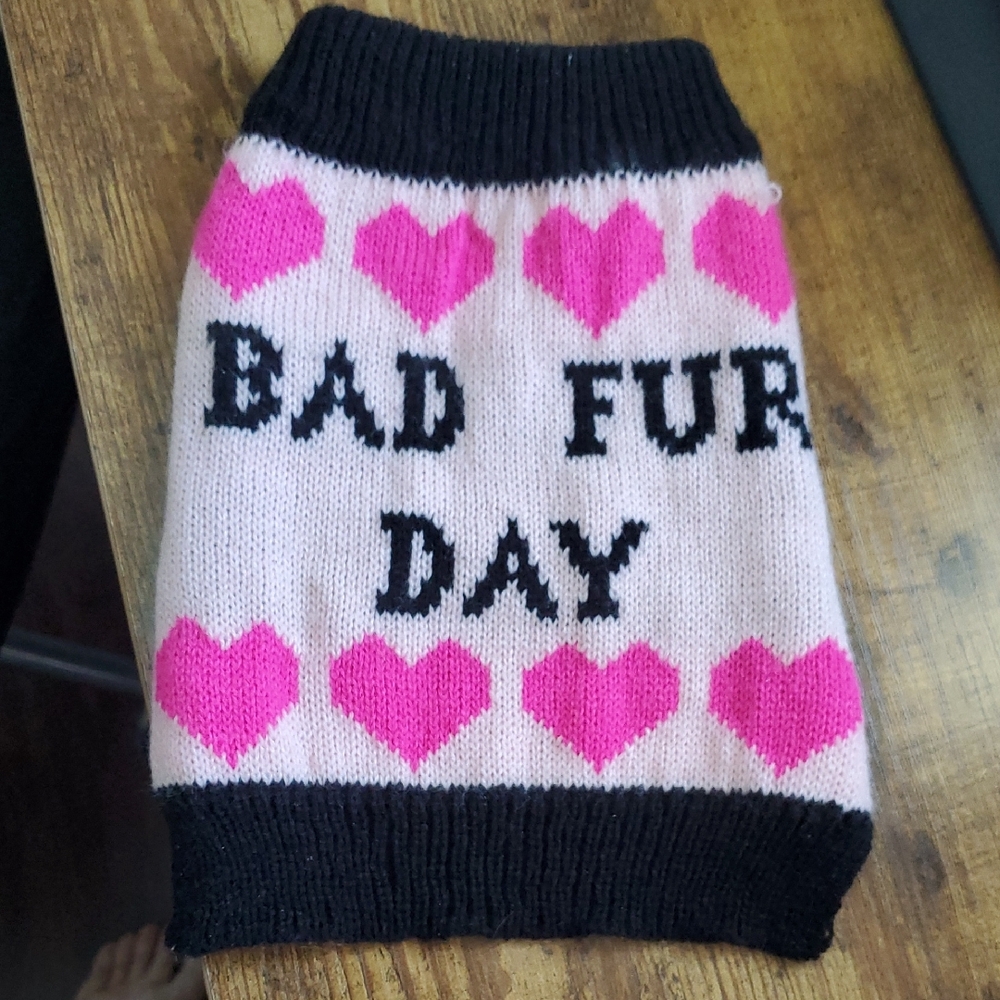 Pink and Black Dog Sweater